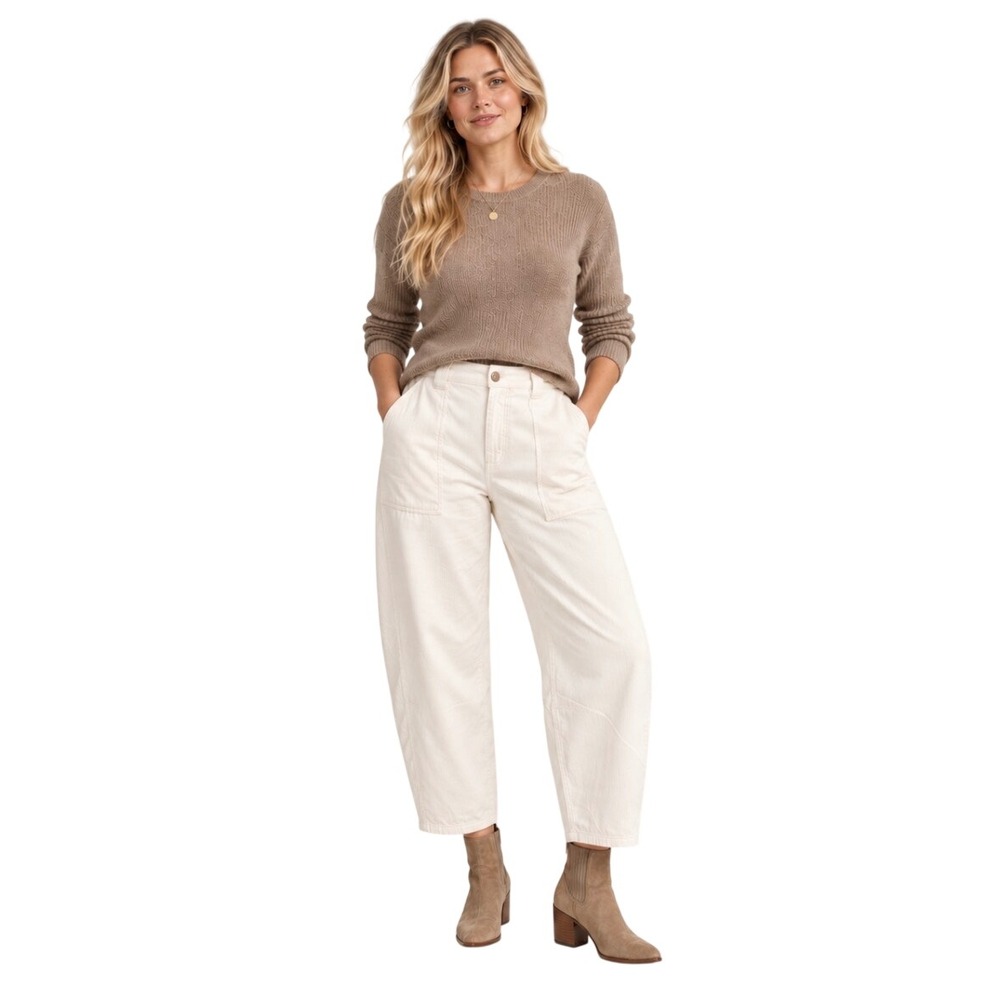 NWT Madewell The Darted Barrel-Leg Pant in Vintage Canvas Corduroy NY773 14W